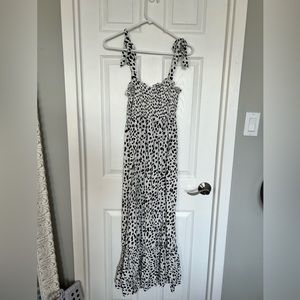 Cotton Irregular Polka Dot Maxi Dress Size L